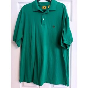 Duck Head Golf Green Cotton Short Sleeve Polo Shirt Mallard Logo Large VTG